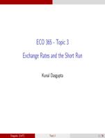 ECO 365 Topic 3 Exchange Rates