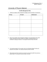 university of phoenix material conflict management