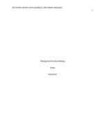 Managerial Decision Making Unit essay 1