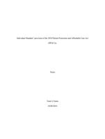 Individual Mandate provision of the 2010 Patient Protection and Affordable Care Act (PPACA).