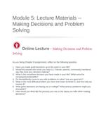 module 5 lecture materials making decisions an