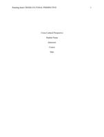 cross-cultural perspective paper