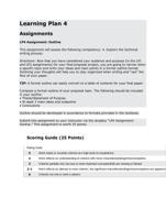 learning plan 4 assignments lp4 assignment: outlin