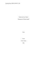 employment law report management of human capital