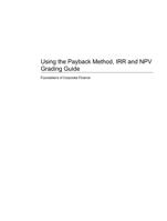 using the payback method, irr and npv grading guid