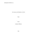 Research Paper: The Americans With Disabilities Act