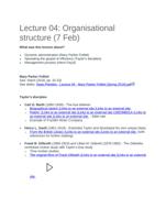 lecture 04: organisational structure (7 feb) what