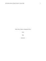 public policy analysis- immigration policy : : : o