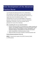 role development of the advanced practice nurse yo