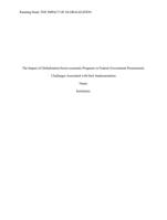 The Impact of Globalization:Socio-economic Programs in Federal Government