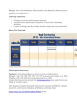 module five: environments of economic and physical