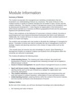 module information summary of module the module in