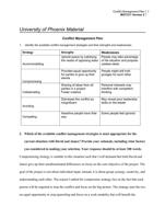 university of phoenix material conflict management