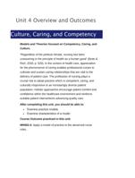 unit 4 overview and outcomes culture, caring, and