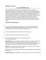 discussion - week 4 Organizational Effectiveness