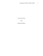 Argumentative Research Paper Violent video games