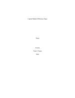 FIN/571 Week 5 individual Capital Market Efficiency paper