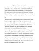 Drawing on the relevant academic literature, critically discuss whether sustainability accounting and reporting can lead to genuine improvements in corporate accountability.