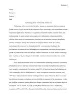 Argumentative essay about whether or not technology socially isolates us as a society