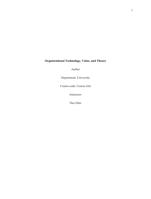 Assignment Organizational Technology, Value, and Theory