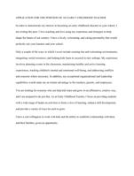 Cover letter for the application of position of an early childhood teacher