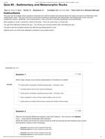 Sedimentary and Metamorphic Rocks Quiz #5. Geol 100