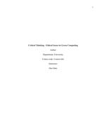 Critical Thinking Assignment ethical issues in green computing