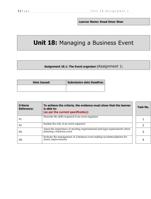 Managing a Business Event (Unit 18 - Assignment 1) Btec business