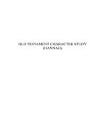 Old Testament Character Study: Hannah