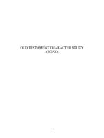 Old Testament Character Study: Boaz