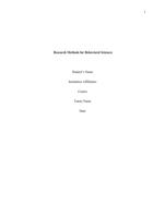 Research Methods for Behavioral Sciences