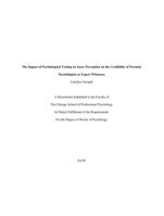 The Impact of Psychological Testing on Juror Perception on the Credibility of Forensi