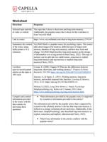 Popular Versus Scholarly Sources Worksheet