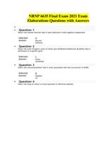 NRNP 6635 Final Exam 2021 Exam Elaborations Questions with Answers