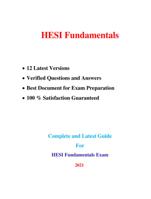 HESI Fundamentals Latest Versions  Verified Questions and Answers + Rationale