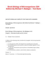 Brock Biology of Microorganisms 15th Edition By Michael T. Madigan – Test Bank