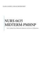 NURS 6635 MIDTERM PMHNP Exam Answers plus Elaborations Questions WALDEN UIVERISTY