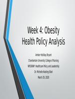 NR506NP Week 4: Obesity Health Policy Analysis