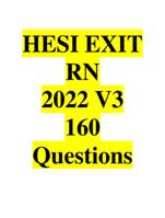 HESI EXIT RN V3 160 Questions Latest Updated 100% correct