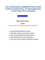 RN ATI MATERNAL NEWBORN PROCTORED EXAM (36 EXAM SETS), ATI RN EXAMS 2022, LATEST MULTIPLE VERSIONS