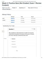 Week 2 Practice Quiz (Not Graded Exam 1 Review Content) Health And Physical Assessment