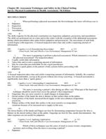 Chapter 08 Assessment Techniques and Safety in the Clinical Setting 7th Edition