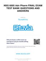 NSG 6005 ADV PHARM FINAL EXAM TEST BANK QUESTIONS AND ANSWERS