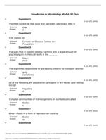 NURSING 3 Introduction to Microbiology Module 03 Quiz