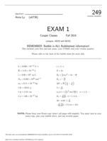 EXAM 1 Cooper Classes  Fall 2015 F15 Chemistry solutions