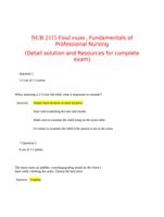 NUR 2115 Final exam ,Fundamentals of Professional Nursing