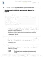 MBA 60501084 Review Test Submission Abitus Final Exam 13th Cohort