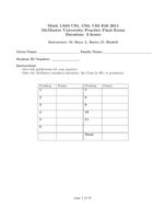 Math 1A03 C01 C02 C03 Fall 2011 McMaster University Practice Final Exam