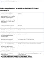 BMAL 590 Quantitative Research Techniques and Statistics Textbook Questions