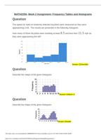 MATH225N- Week 2 Assignment Frequency Tables and Histograms